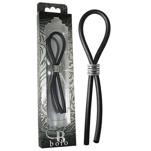 Bolo Lasso Silicone Cock Ring Cross Cap Black