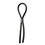 Bolo Lasso Silicone Cock Ring Cross Cap Black