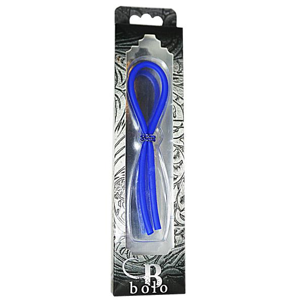 Bolo Lasso Silicone Ring Blue Gems Bead Slider