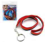 Gaysentials Rainbow Nylon Lanyard with Key Ring