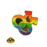 Gaysentials Lapel Pin Rainbow Double Male