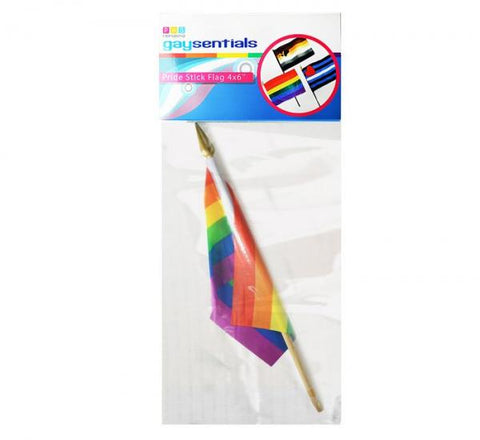 Gaysentials Rainbow Stick Flag 4 inches by 6 inches