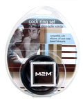 M2M Cock Ring Nitrile 3 Piece Set Black