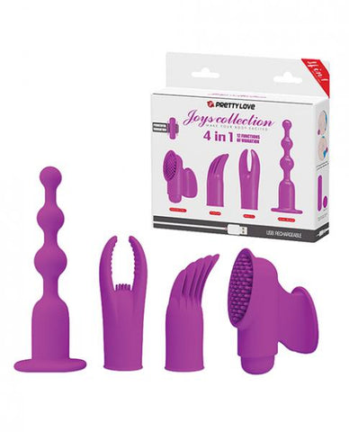 Pretty Love Joys 4 In 1 Kit Bullet Vibrator with Attachments