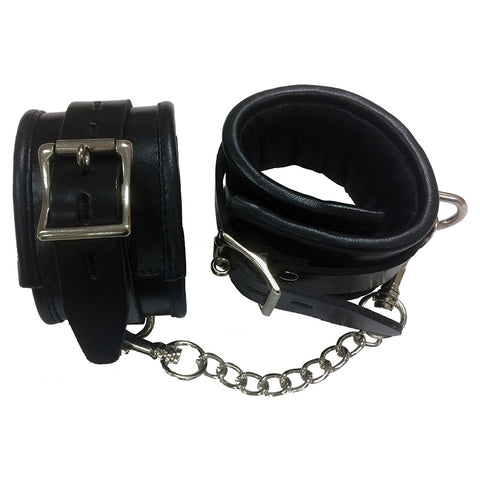 Rouge Group Padded Leather Wrist Cuffs-Black