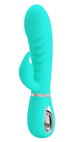 Prescott Super Soft Rabbit Silicone Vibrator -  Teal BI-014635-4