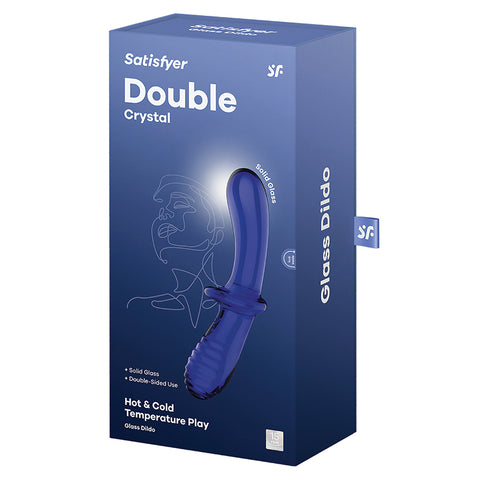 Satisfyer Double Crystal Glass Dildo-Blue