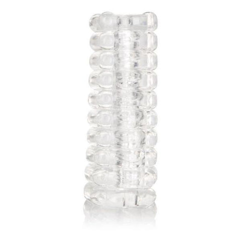 Ribbed Reversible Masturbation Stroker Clear