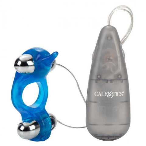 Diving Dolphin Vibrating Love Ring Blue