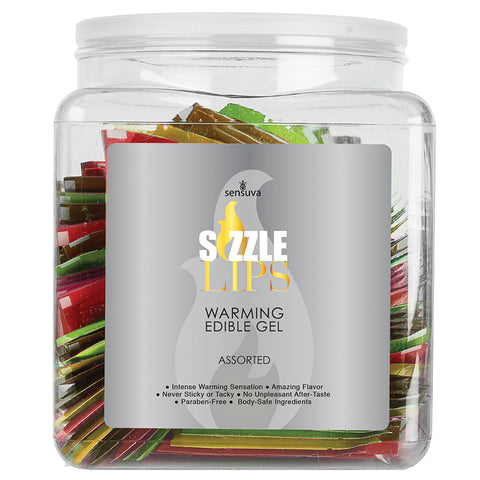 Sensuva Sizzle Lips Warming Gel Foil-Assorted Tub of 100