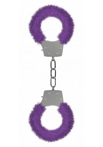 Ouch Pleasure Handcuffs Furry Cuffs Purple