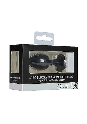 Large Lucky Diamond Butt Plug Black