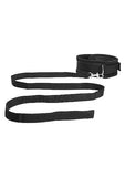 Velvet & Velcro Collar & Leash Adjustable Black