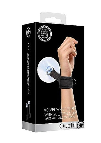 Ouch! Suction Cup Handcuffs Adjustable Black
