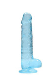 Realrock 8in Realistic Dildo W/ Balls Blue