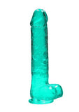 Realrock 9in Realistic Dildo W/ Balls Turquoise