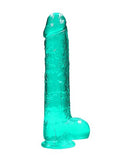 Realrock 9in Realistic Dildo W/ Balls Turquoise