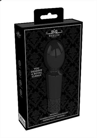 Royal Gems Brilliant Black Rechargeable Silicone Bullet