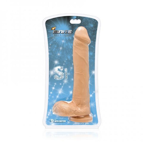 Cock Balls 9 Inches Suction Cup Dildo Beige