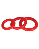 Power Stretch Silicone Stretchy Rings Red 3 Pack