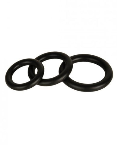 Silicone Stretchy Donut Cock Rings Black 3 Pack