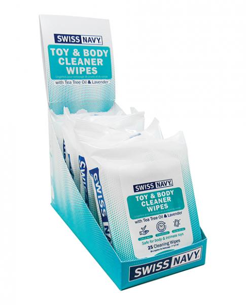 Swiss Navy Toy & Body Wipes 6ct Display