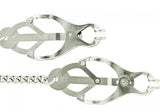 Endurance Butterfly Nipple Clamps With Link Chain - Silver