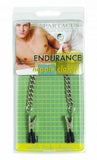 Endurance Broad Tip Nipple Clamps With Link Chain Silver