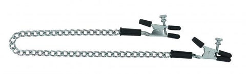 Adjustable Alligator Nipple Clamps With Link Chain Silver