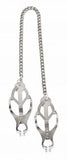 Endurance Butterfly Nipple Clamps With Jewel Chain Silver