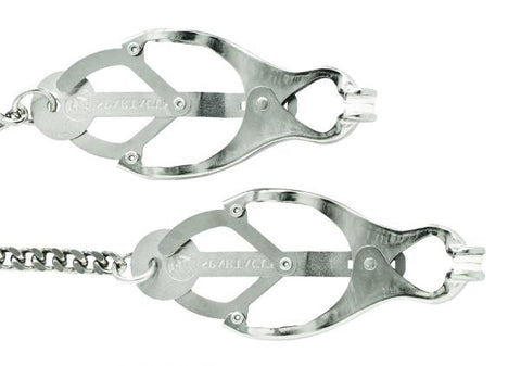 Endurance Butterfly Nipple Clamps With Jewel Chain Silver