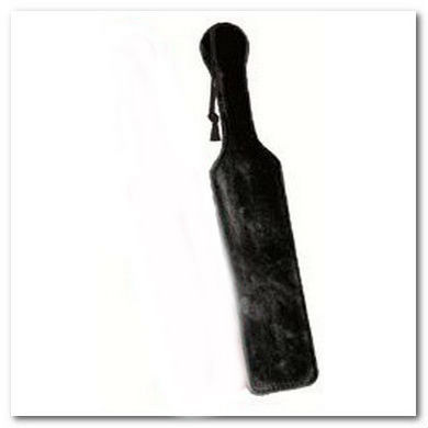 Fur Lined Leather Paddle Black