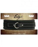 Edge Lined Leather Collar Black O/S