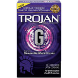 Trojan Latex Condoms G-Spot 10 Count Package