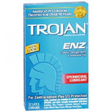 Trojan Condom Enz With Spermicidal Lubricant 12 Pack