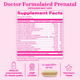 Pink Stork Prenatal Vitamins DHA Folate & Iron 180 Capsules