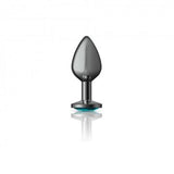 Cheeky Charms Round Teal Medium Gunmetal Butt Plug