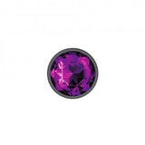 Cheeky Charms Round Purple Medium Gunmetal Butt Plug