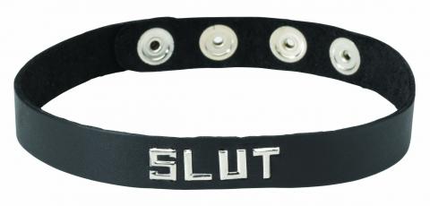 Wordband Collar - Slut - Black