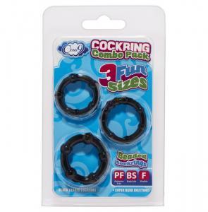 Cloud 9 Cock Ring Combo Beaded Black