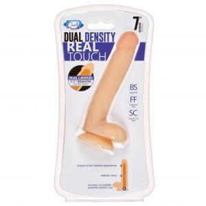 Cloud 9 Dual Density Real Touch 7 inches Dong with Balls Beige