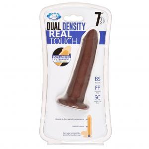 Cloud 9 Dual Density Real Touch 7 inches Dong without Balls Brown