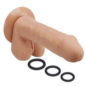 Pro Sensual Premium Silicone Dong Tan 8 inches with 3 C-Rings