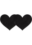 Pasties Black Satin Heart 2 Pack