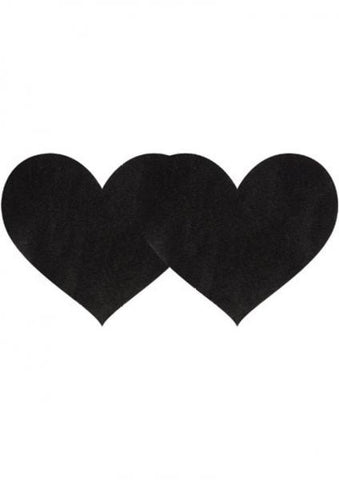 Pasties Black Satin Heart 2 Pack