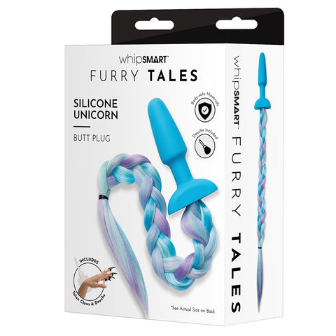 Whipsmart Furry Tales Silicone Plug with Unicorn Tail 3.75 Inch