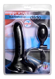 Inflatable Suction Cup Realistic Dildo Black