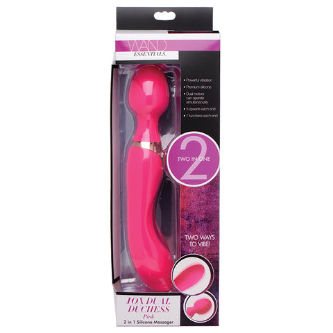 Wand Essentials 10X Dual Duchess 2-in-1 Silicone Massager-Pink