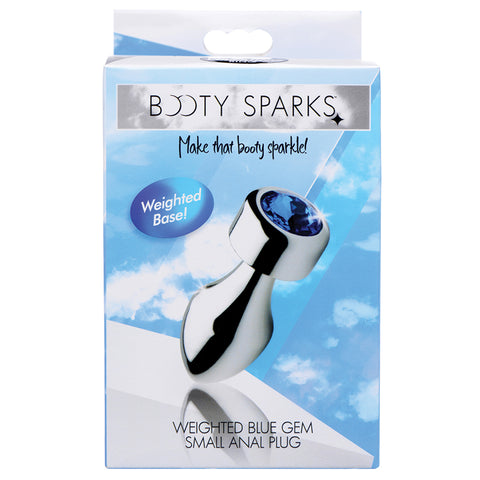Booty Sparks Weighted Base Aluminum Plug Blue Gem-Small