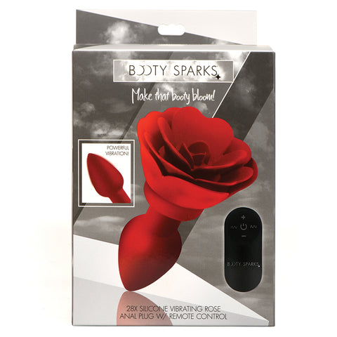 Booty Sparks 28X Silicone Vibrating Rose Anal Plug With Remote